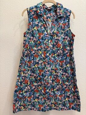 Lands’ End Floral Shift Dress | XS | Sleeveless Collared